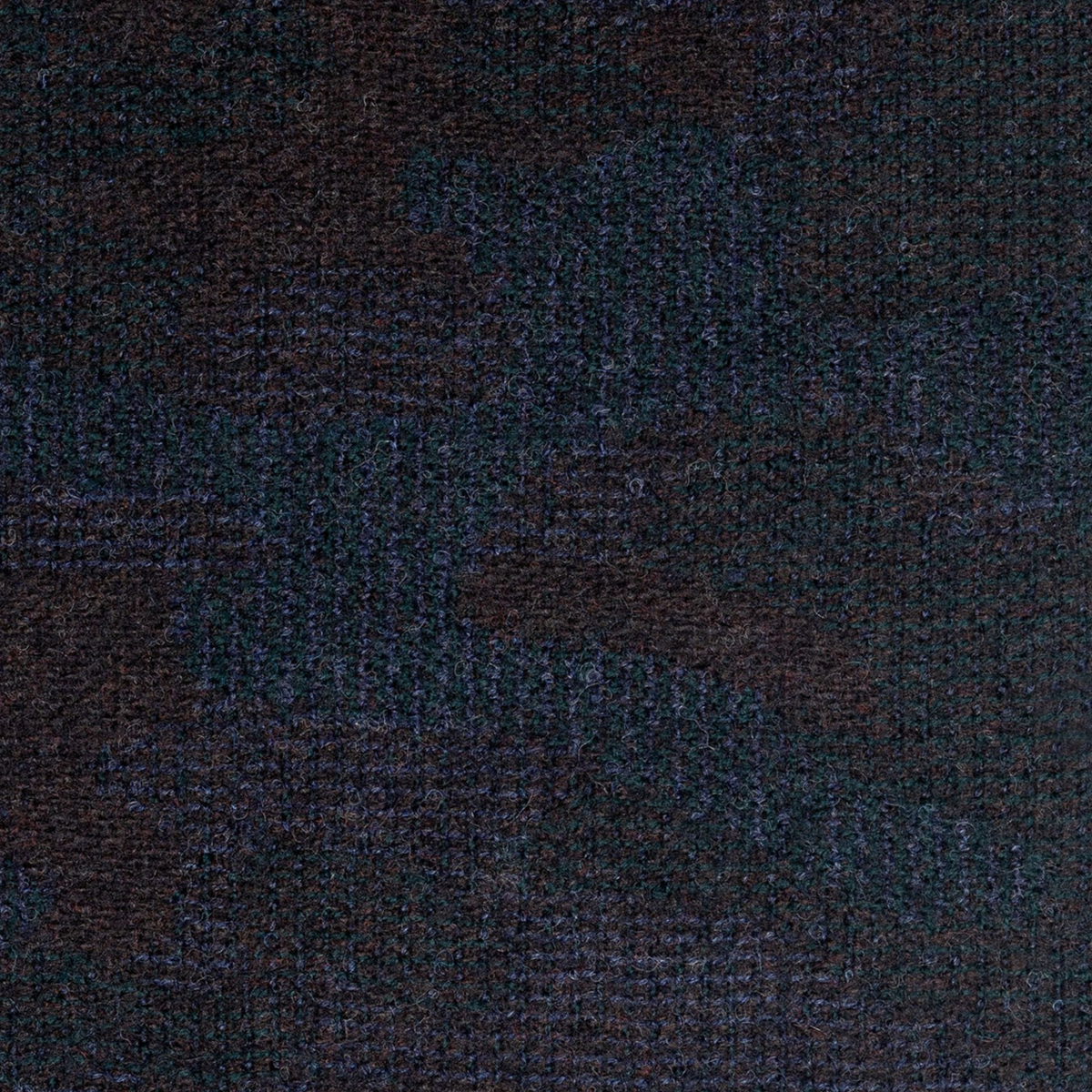 Blouson in petrol blue and brown Barberis wool jacquard